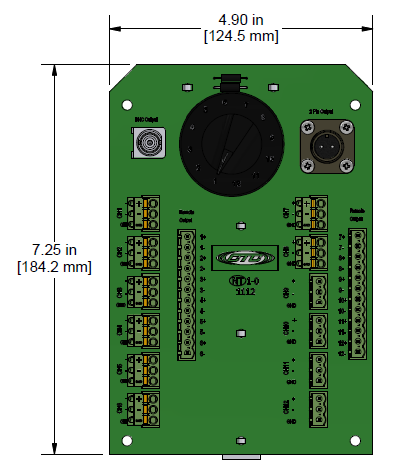 A drawing showing the dimensions of a CTC JB910 industrial enclosure.