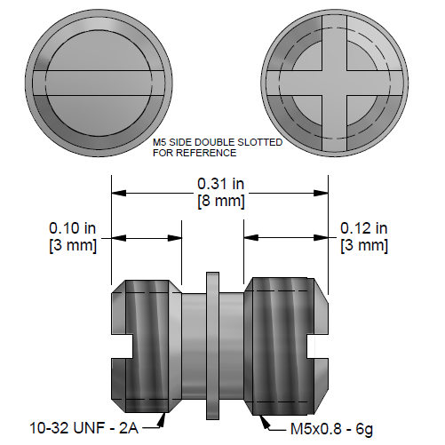 A drawing showing the dimensions of a CTC MH108-32B mounting hardware for industrial condition monitoring sensors.