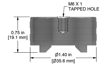 A drawing showing the dimensions of a CTC MH147-1A mounting hardware for industrial condition monitoring sensors.