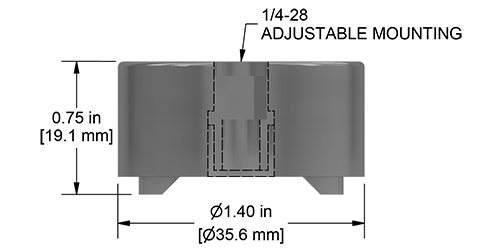 A drawing showing the dimensions of a CTC MH214-4A mounting hardware for industrial condition monitoring sensors.