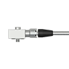 A render of a CTC JQ4A grounded connector on a triaxial vibration sensor.