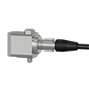A render of a CTC M2NG grounded connector on a generic side exit condition monitoring sensor.