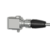 A render of a CTC Q2N grounded connector on a generic side exit vibration monitoring sensor.