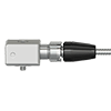 A render of a generic CTC side exit biaxial vibration sensor on a Q3N connector.