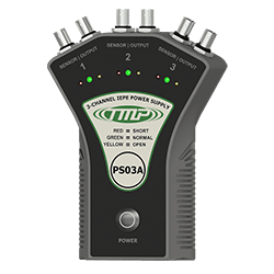 A render of a CTC TMP Line PS03A power supply with 3 BNC inputs.