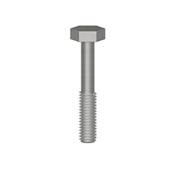 A stainless steel MH108-12B captive bolt with threading on the bottom half, and a hex-shaped head.