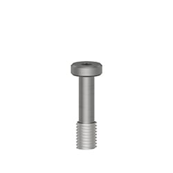 A stainless steel MH108-34B captive bolt with threading on the bottom third of the bolt and a socket head.