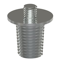 A stainless steel MH108-38B NPT plug with a threaded and tapered bottom stud, and a threaded integral stud extending from the top.