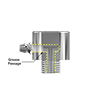 A render showing the internal grease passage in a CTC MH134-1A mounting pad with straight Zerk grease fitting adapter.