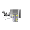 A render showing the internal grease passage in a CTC MH134-1B mounting pad with 45° Zerk grease fitting adapter.