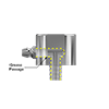 A render showing the internal grease passage in a CTC MH134-2A mounting pad with straight Zerk grease fitting adapter.