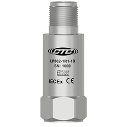 A top exit, stainless steel LP862 loop power sensor engraved with the CTC Line logo, part number, serial number, and hazardous area rating logos.