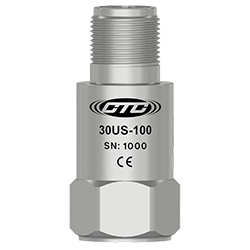 A render of a standard size, top exit 30US-100 accelerometer