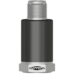 A render of a CTC MA233 black polycarbonate molded sensor with stainless steel connector and base.