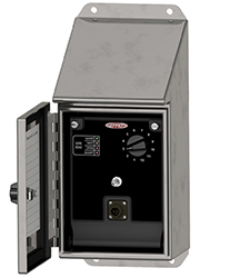 A render of a CTC JB310 stainless steel sloped top junction box