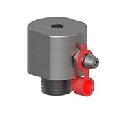 A render of a CTC MH134-1A Zerk Grease Fitting Adapter with red cap