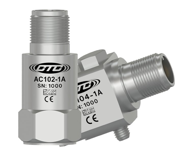 CTC AC102 and AC104 standard size top and side exit vibration sensors