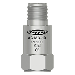 A render of a CTC AC133-1D top exit low frequency accelerometer