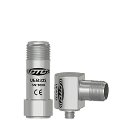UEB332 and UEA332 mini IEPE Dynamic Vibration Sensor in top and side exit styles