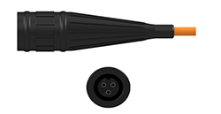 A render of CTC V3NB triaxial accelerometer connector