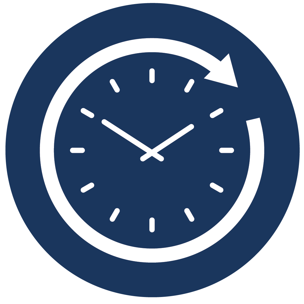 Clock icon representing fast