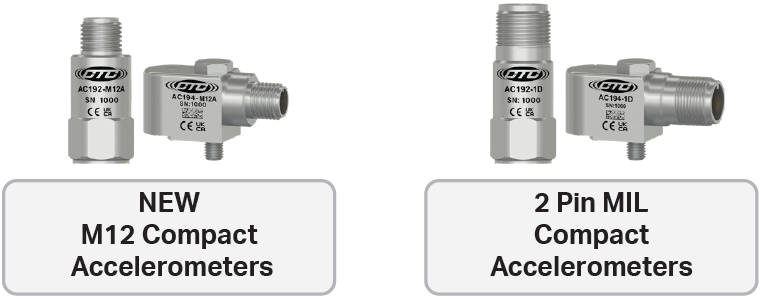 M12 Compact Accelerometers and 2 Pin Compact Accelerometers
