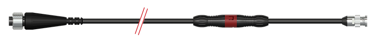 A render of a CTC CB103-K2C-F-SF cable and connector assembly