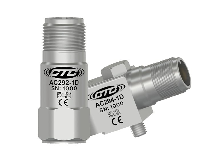 AC292 and AC294 top and side exit compact size vibration sensors