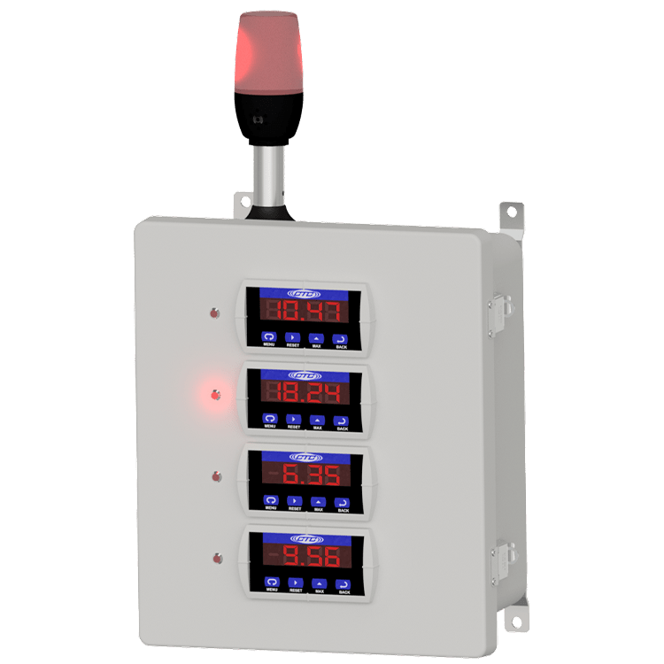 A PMX Enclosure with Red Stack Light