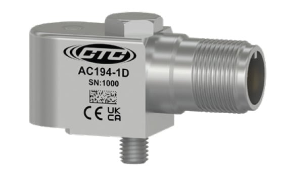 AC194 stainless steel, side exit, compact size sensor with CE and UKCA engravings on side of case