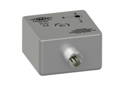 CTC's TREA331-HT standard size, side exit triaxial sensor in square stainless steel case