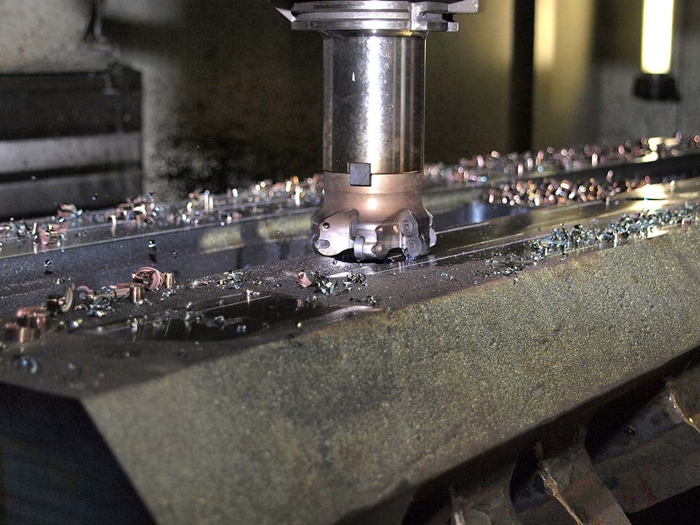 Milling Machine with Metal Filings