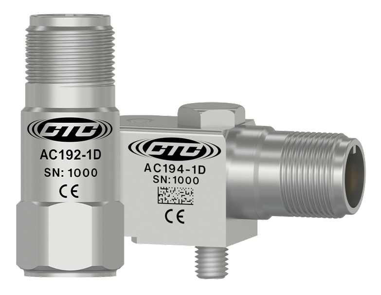 A render of a compact top exit AC192 sensor and a compact side exit AC194 sensor.