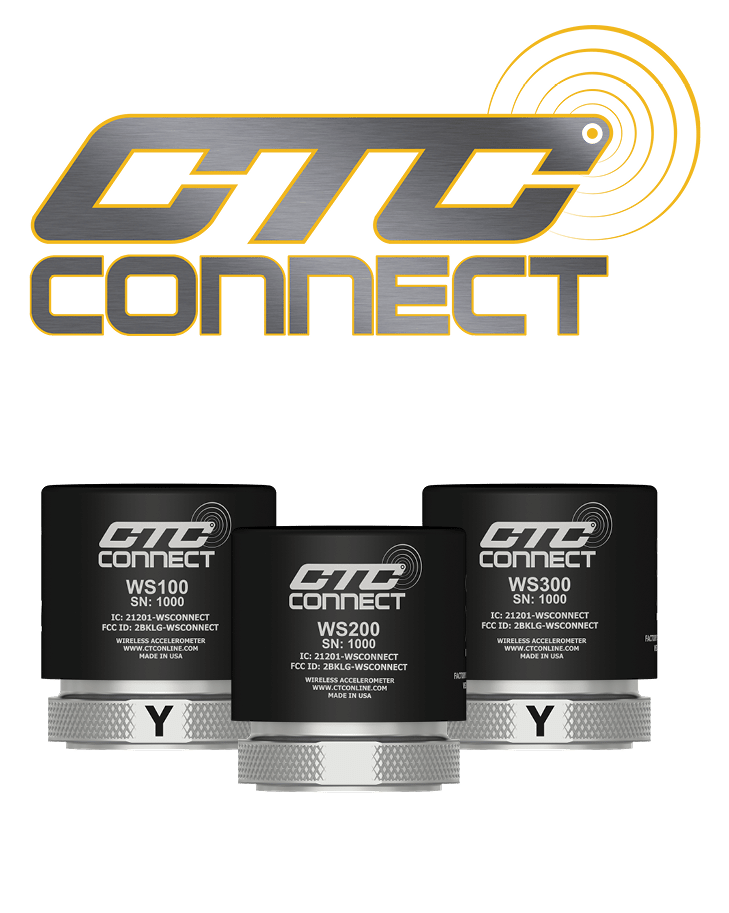 The CTC Connect Wireless Solutions Line logo and and 3 ConnectSens Wireless Sensors.