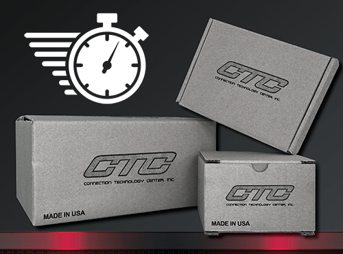 CTC shipping boxes and stopwatch icon indicating speed