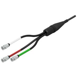 F3C 3 Channel BNC Plug Connector with red, white and green labels