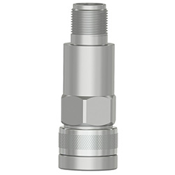 A render of a generic CTC standard size, top exit accelerometer on a quick disconnect mounting stud and receptacle