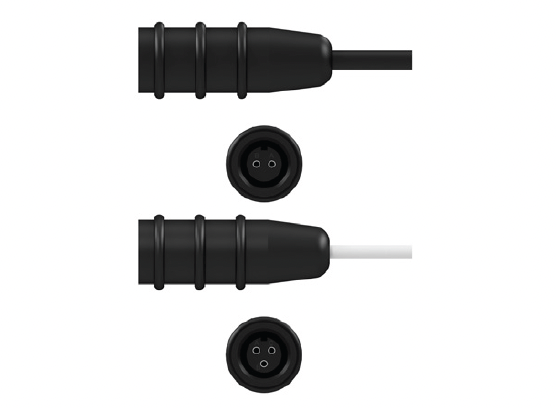 Side and Front Views of B2A and B3A Black Silicone Seal-Tight Boot Connectors