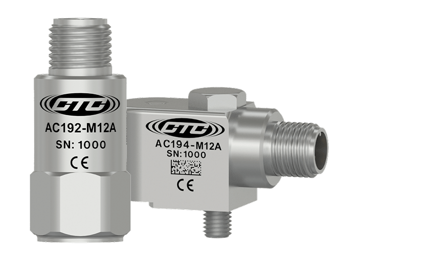 A render of CTC's AC192-M12 top exit accelerometer and AC194-M12 side exit accelerometer