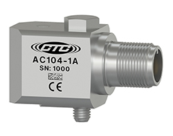 A render of a side exit CTC AC104 standard size accelerometer.