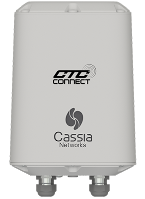 A render of a CTC Connect ACCESS2000 wireless gateway with Connect Line logo and Cassia Networks logo.