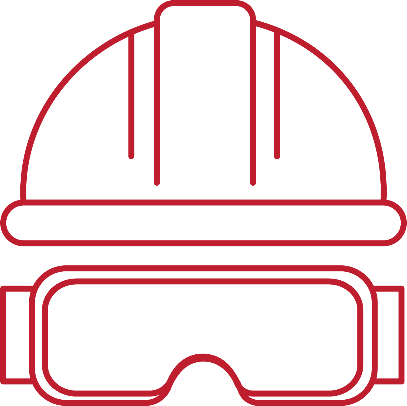 hard hat and safety goggles icon