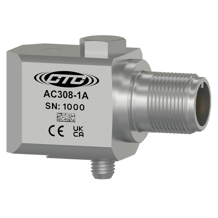 CTC AC308-1A standard size, side exit, stainless steel, high temperature accelerometer