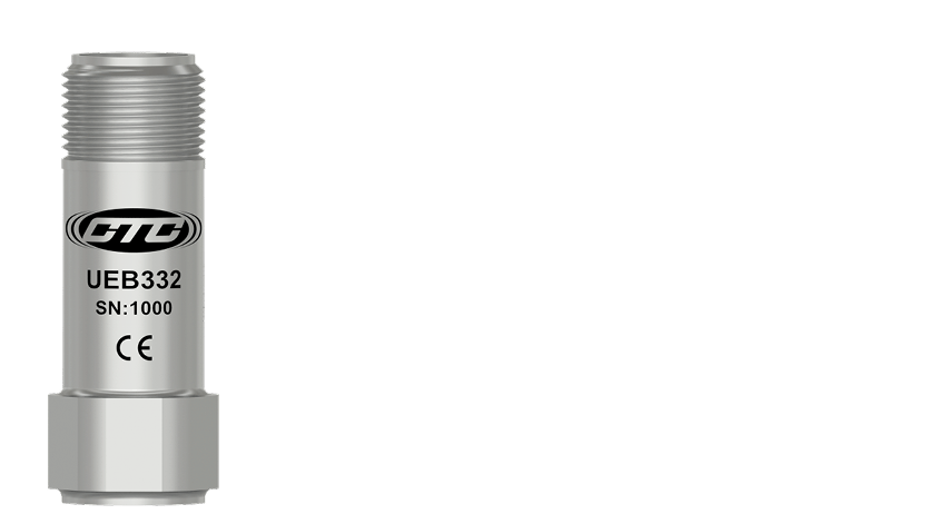 A render of CTC's UEB332 top exit ultrasound sensor.
