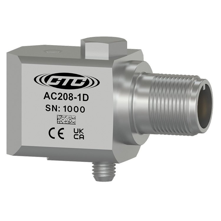 CTC's AC208 standard size, side exit, stainless steel high temperature vibration sensor