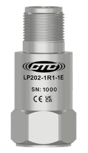 LP202 stainless steel, top exit, standard size 4-20 mA Sensor with CE and UKCA certification logos engraved on front
