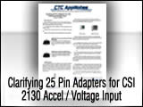 Clarifying 25 Pin Adapters for CSI 2130 Accel/Voltage Input
