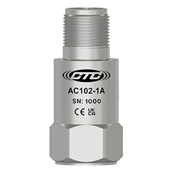 A render of a top exit CTC AC102 standard size accelerometer.