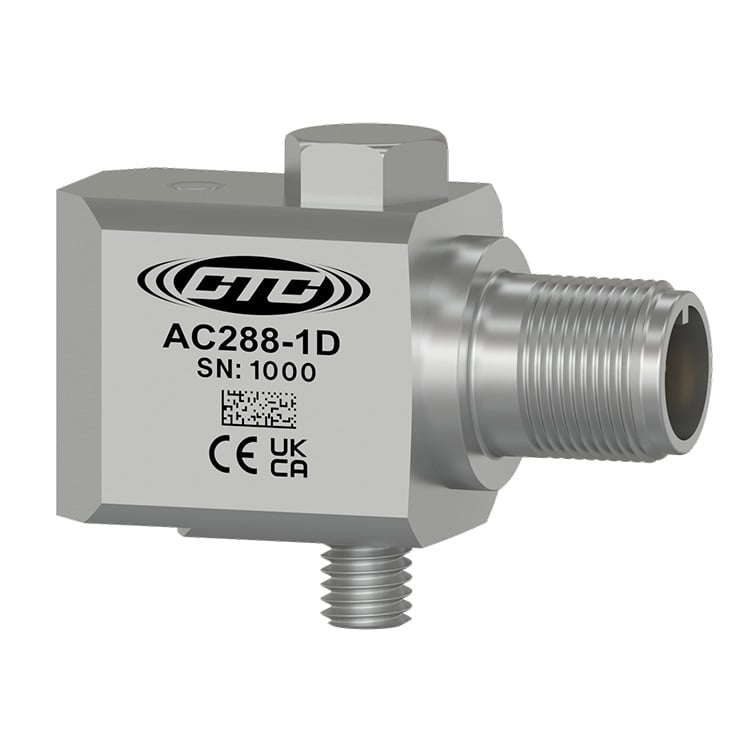 CTC's AC288-1D standard size, side exit, stainless steel, high temperature vibration sensor