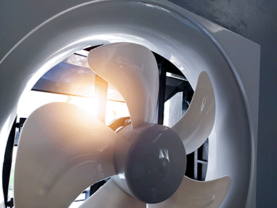 A large industrial exhaust fan.